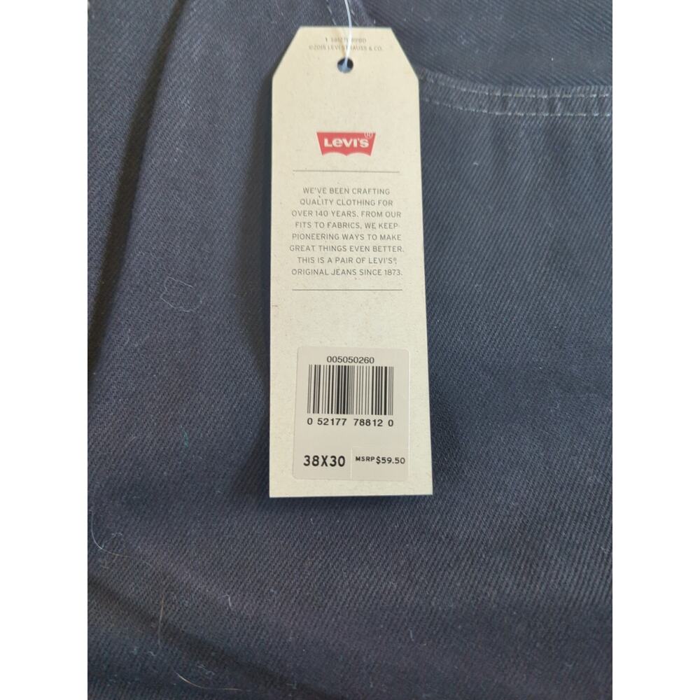 Levi's 505 Men's Regular Fit Straight Leg Jean, 38Wx30L - Black New - Picture 3 of 9